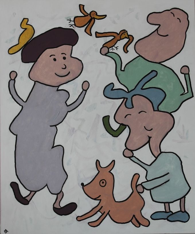 Akryl på lærred. Størrelse 50x60 u/ramme. Pris Dkr. 950,-.