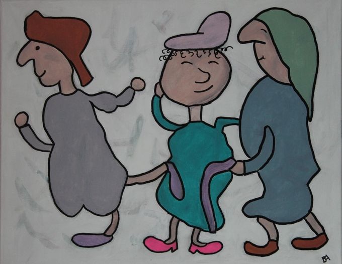 Akryl på lærred. Størrelse 40x50 m/ramme. Pris Dkr. 700,-